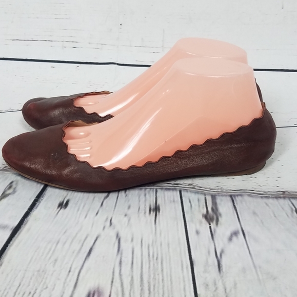Chloe Shoes - Chloe scalloped leather ballet flats size 39